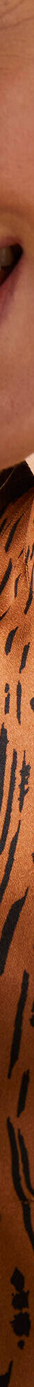 Bloes met grafische print en Tunesische hals, crêpe (hazelnootbruin / zwart) Bloes met grafische print en Tunesische hals, crêpe (hazelnootbruin / zwart)